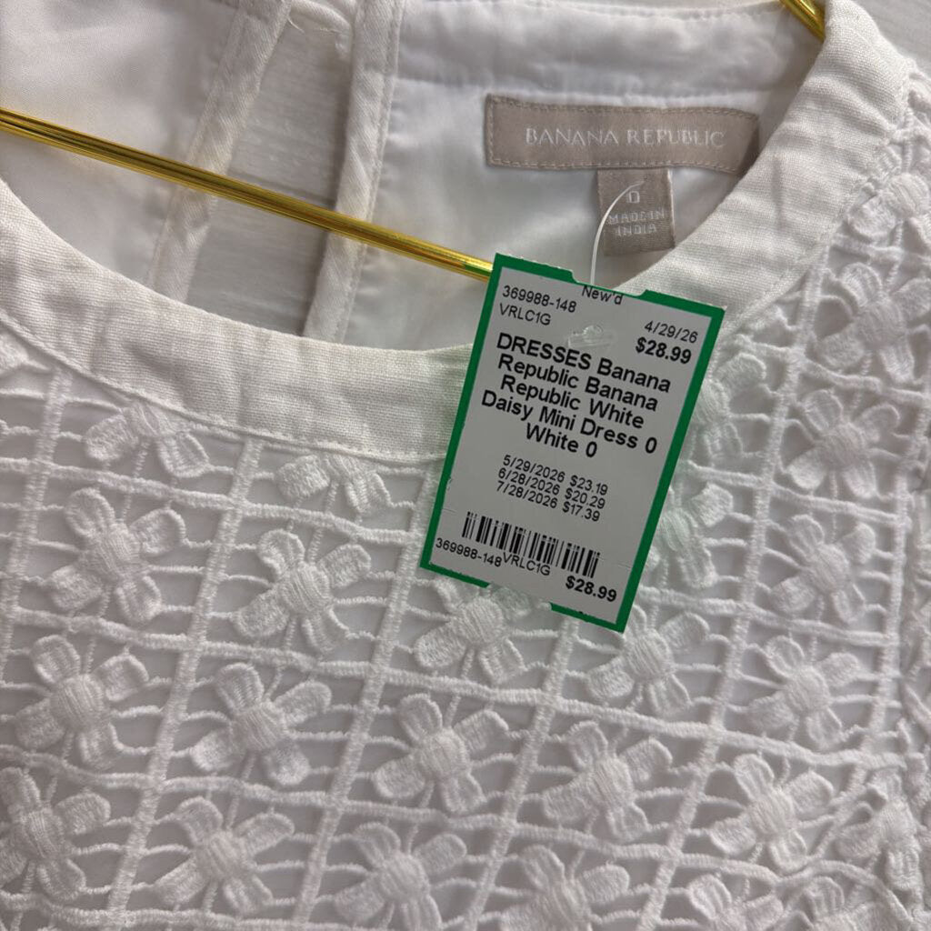 Banana Republic White Daisy Mini Dress 0