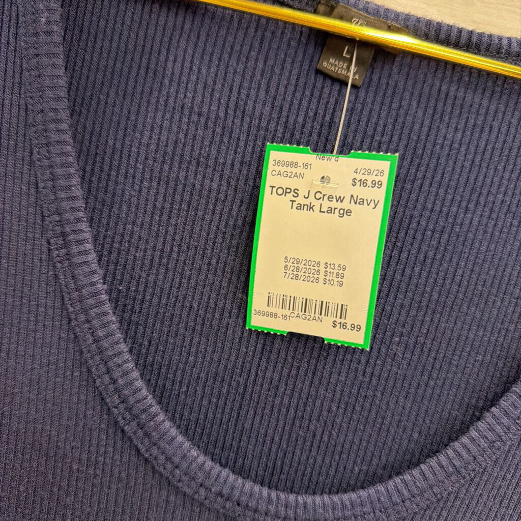 J Crew Navy Tank Large