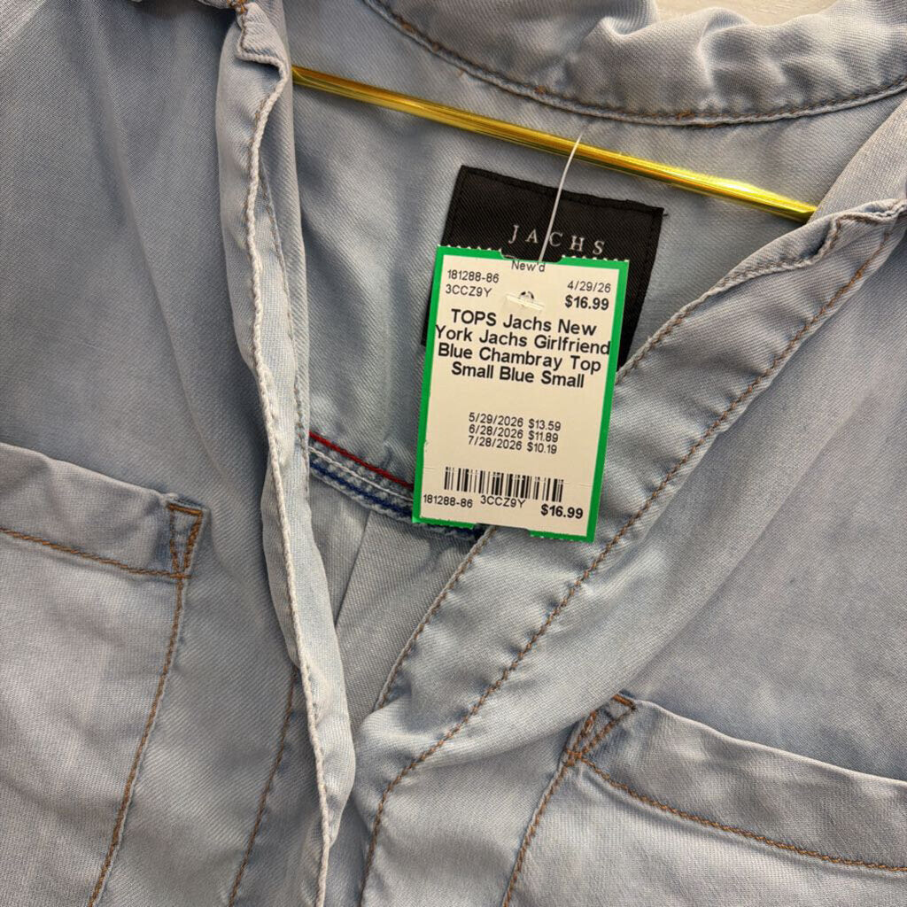 Jachs Girlfriend Blue Chambray Top Small