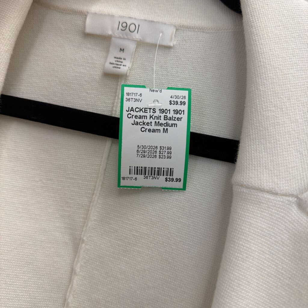 1901 Cream Knit Balzer Jacket Medium