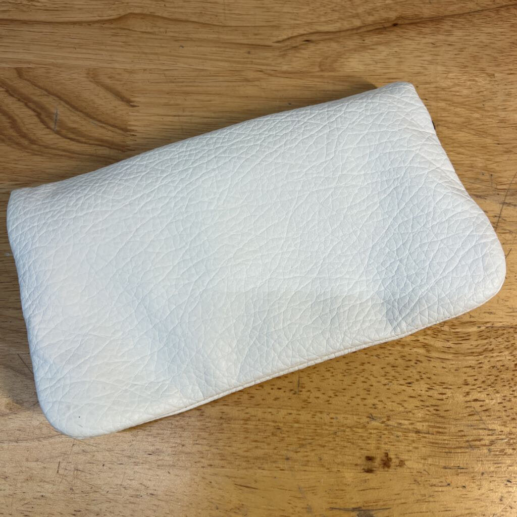 Nine West White Pebbled Leather Wristlet