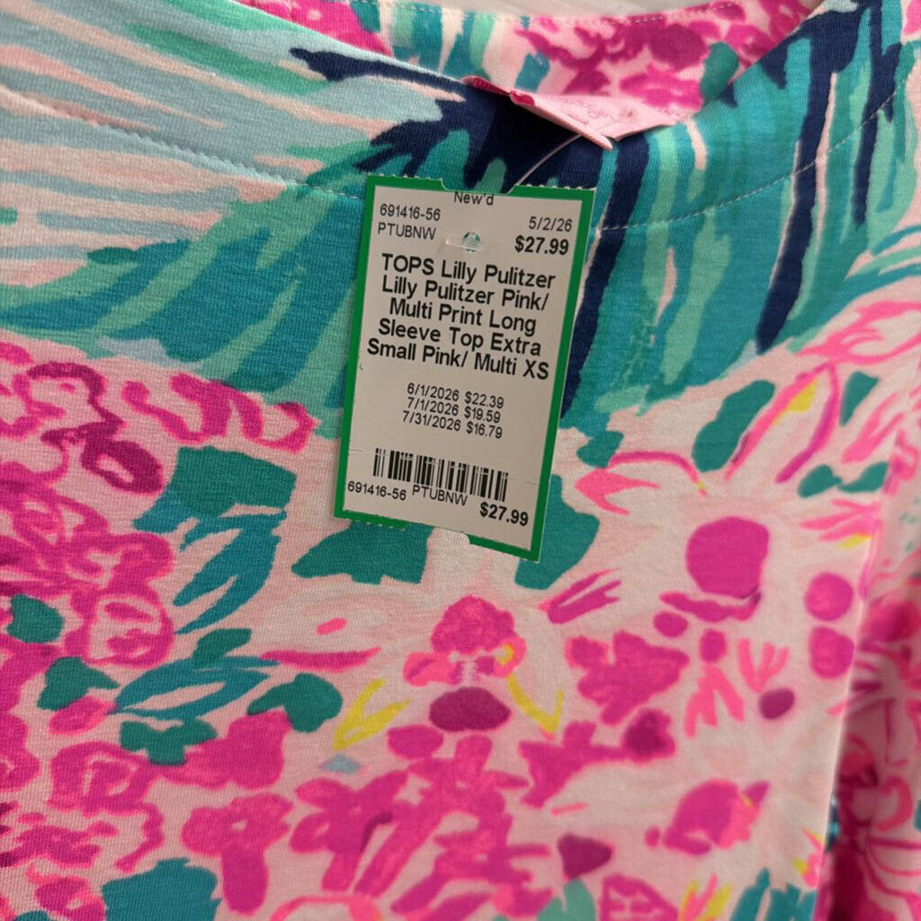 Lilly Pulitzer Pink/ Multi Print Long Sleeve Top Extra Small