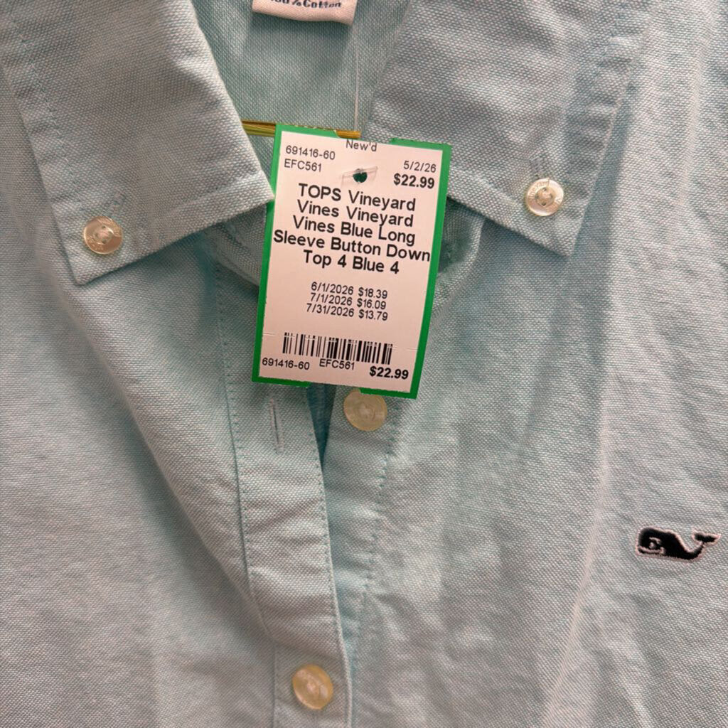 Vineyard Vines Blue Long Sleeve Button Down Top 4