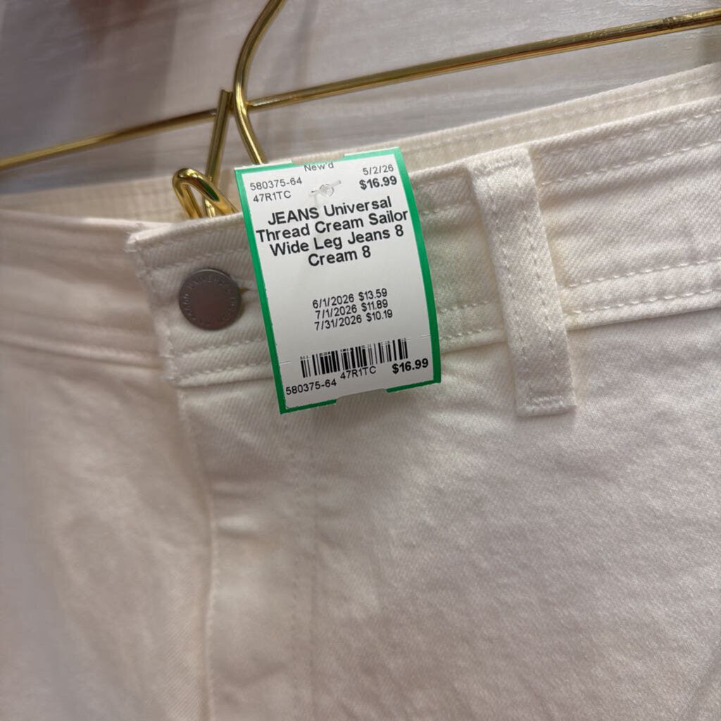 Cream Sailor Wide Leg Jeans 8