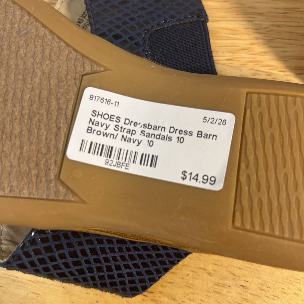Dress Barn Navy Strap Sandals 10