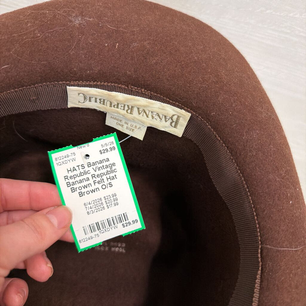 Vintage Banana Republic Brown Felt Hat