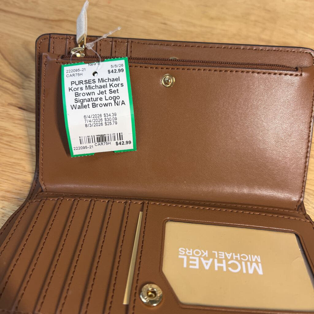 Michael Kors Brown Jet Set Signature Logo Wallet