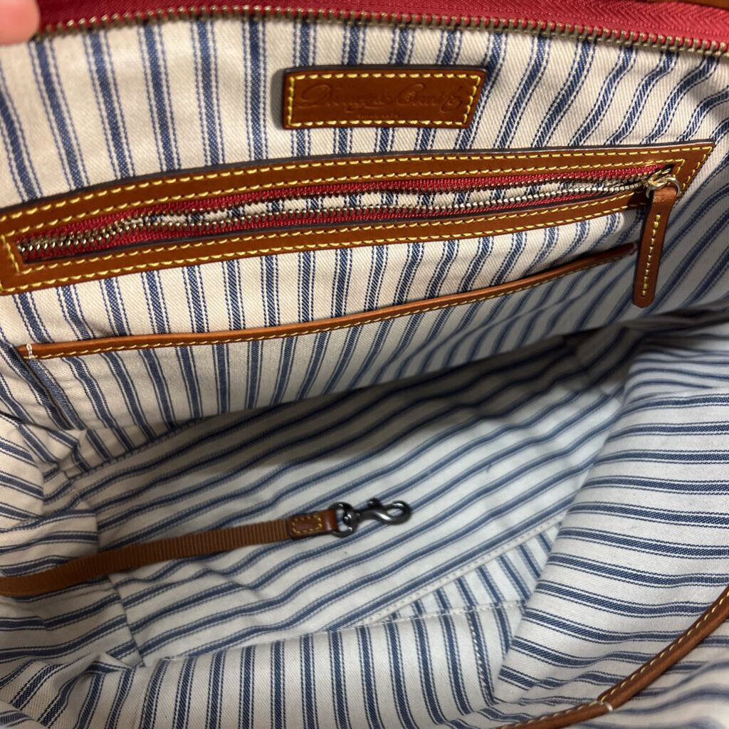 Dooney and Bourke Black Nylon/ Brown Leather Wayfarer Tote Purse