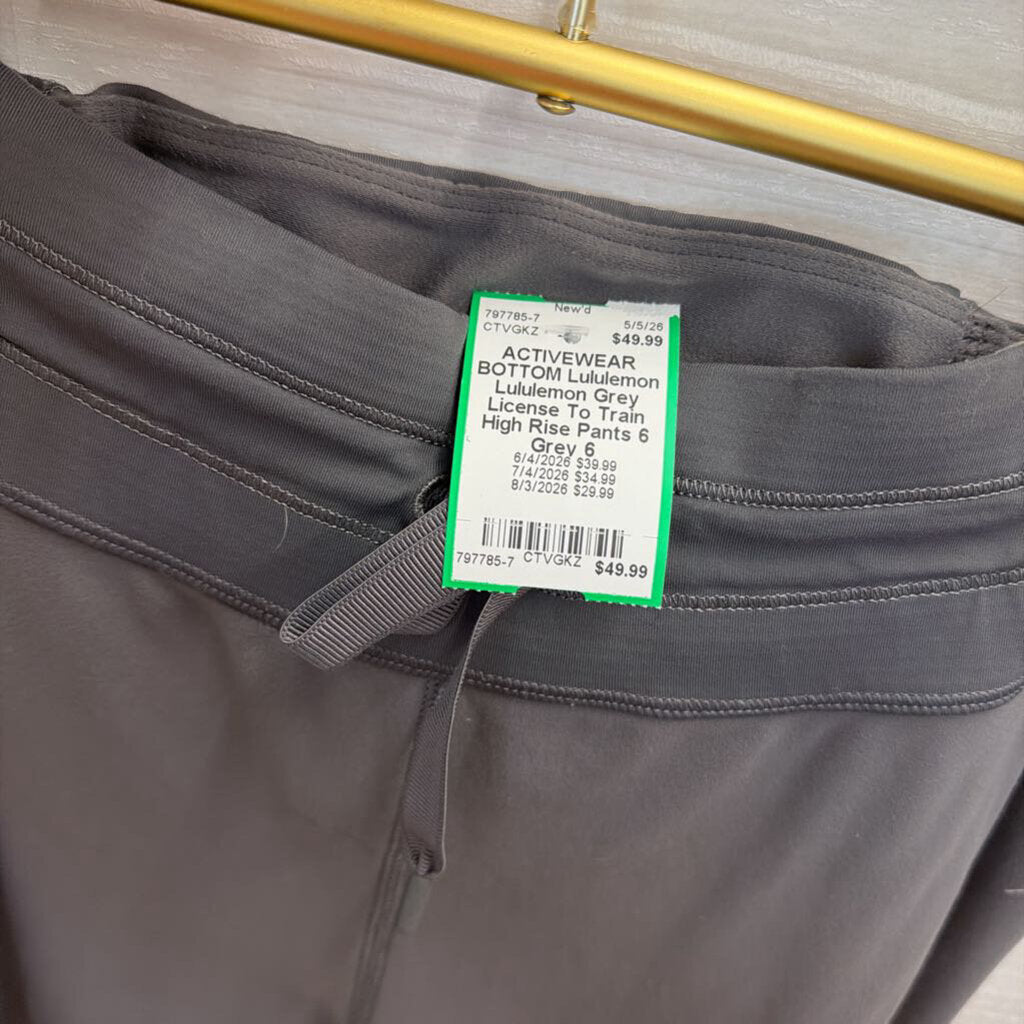 Lululemon Grey License To Train High Rise Pants 6