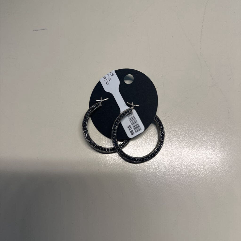 Black Graphite Hoop Earrings
