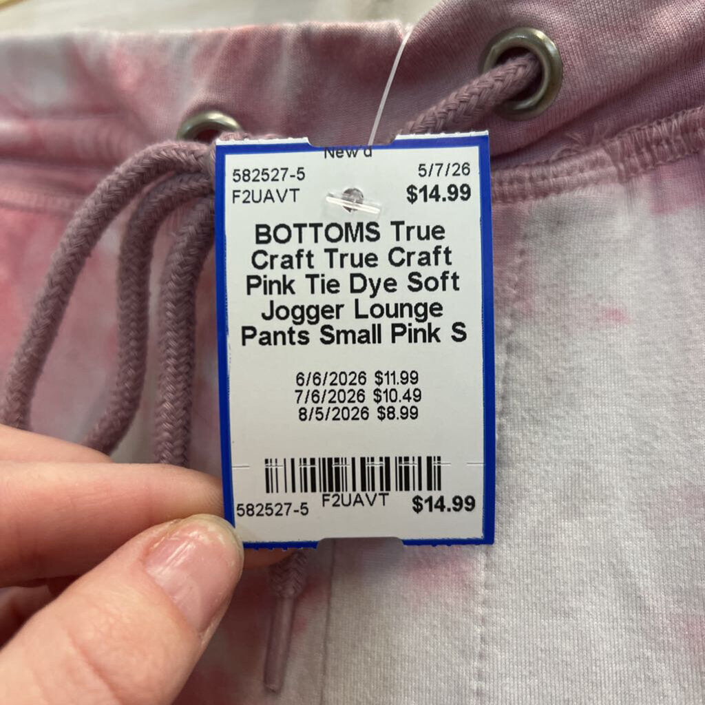 True Craft Pink Tie Dye Soft Jogger Lounge Pants Small