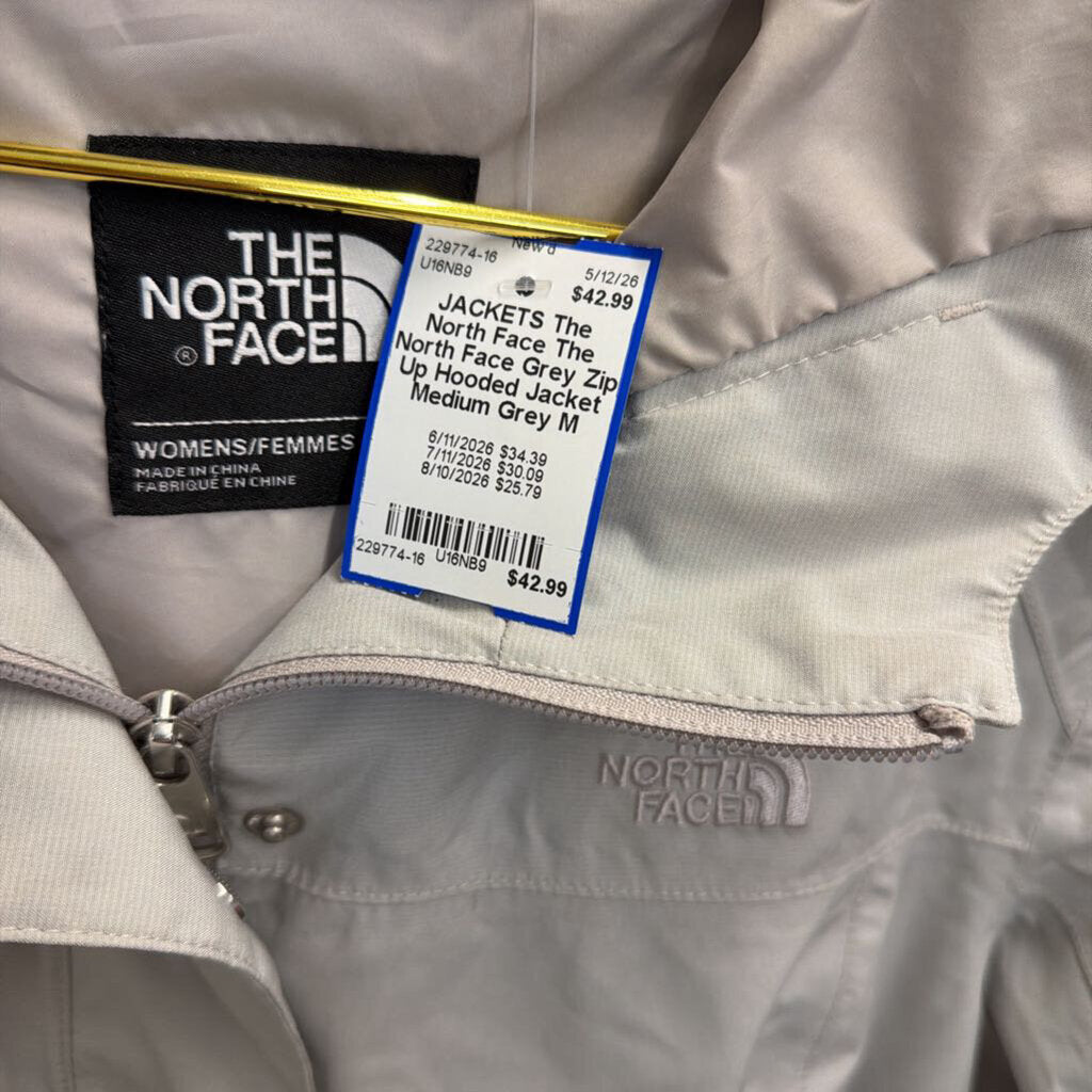 The North Face Grey Zip Up Hooded Jacket Medium