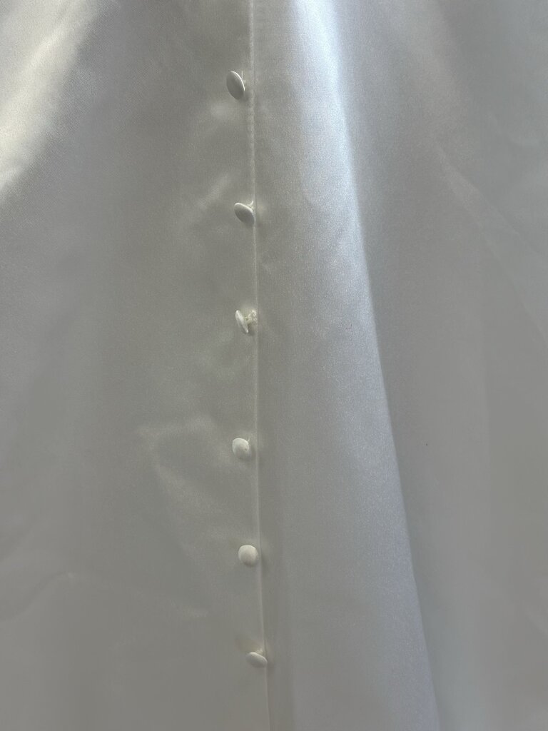 Ivory Satin Strapless Lace Up Back Bridal Gown Medium