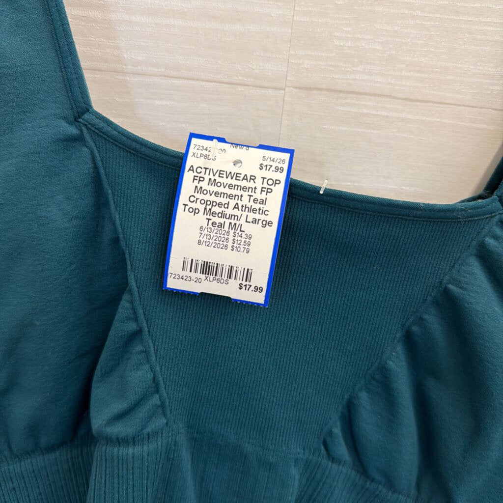 FP Movement Teal Cropped Athletic Top Medium/ Large