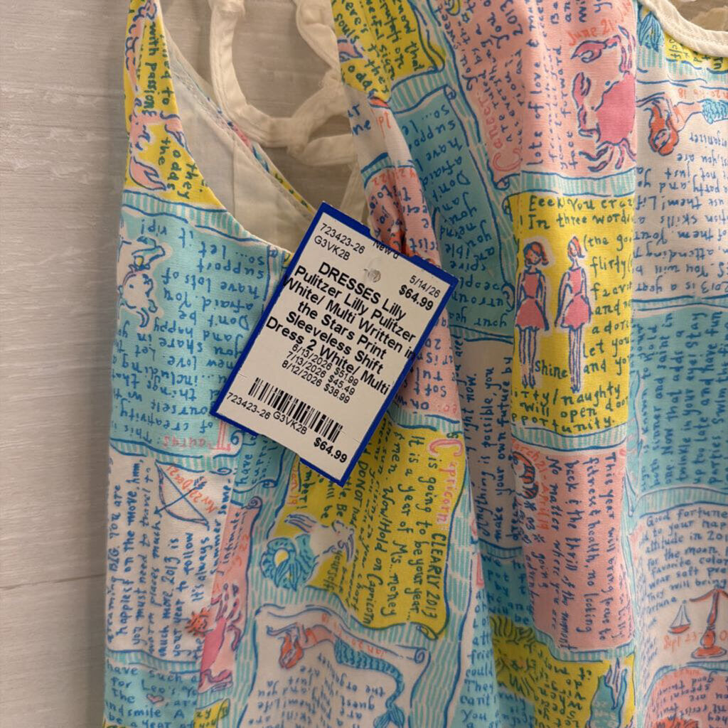 Lilly Pulitzer White/ Multi Written in the Stars Print Sleeveless Shift Dress 2