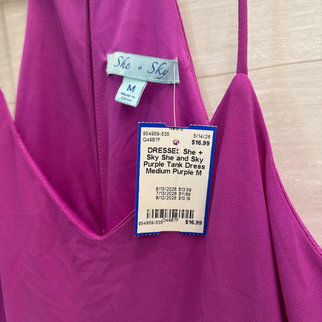She and Sky Purple Tank Dress Medium