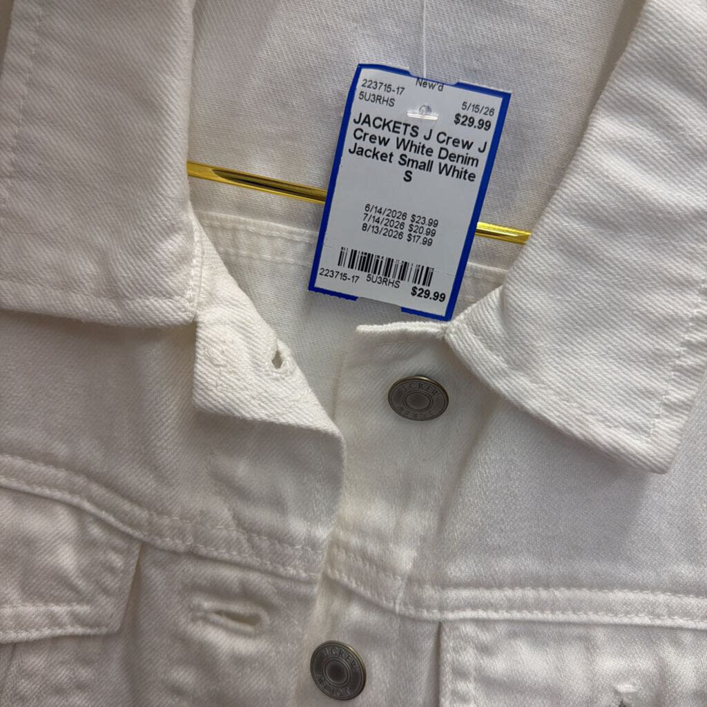 J Crew White Denim Jacket Small