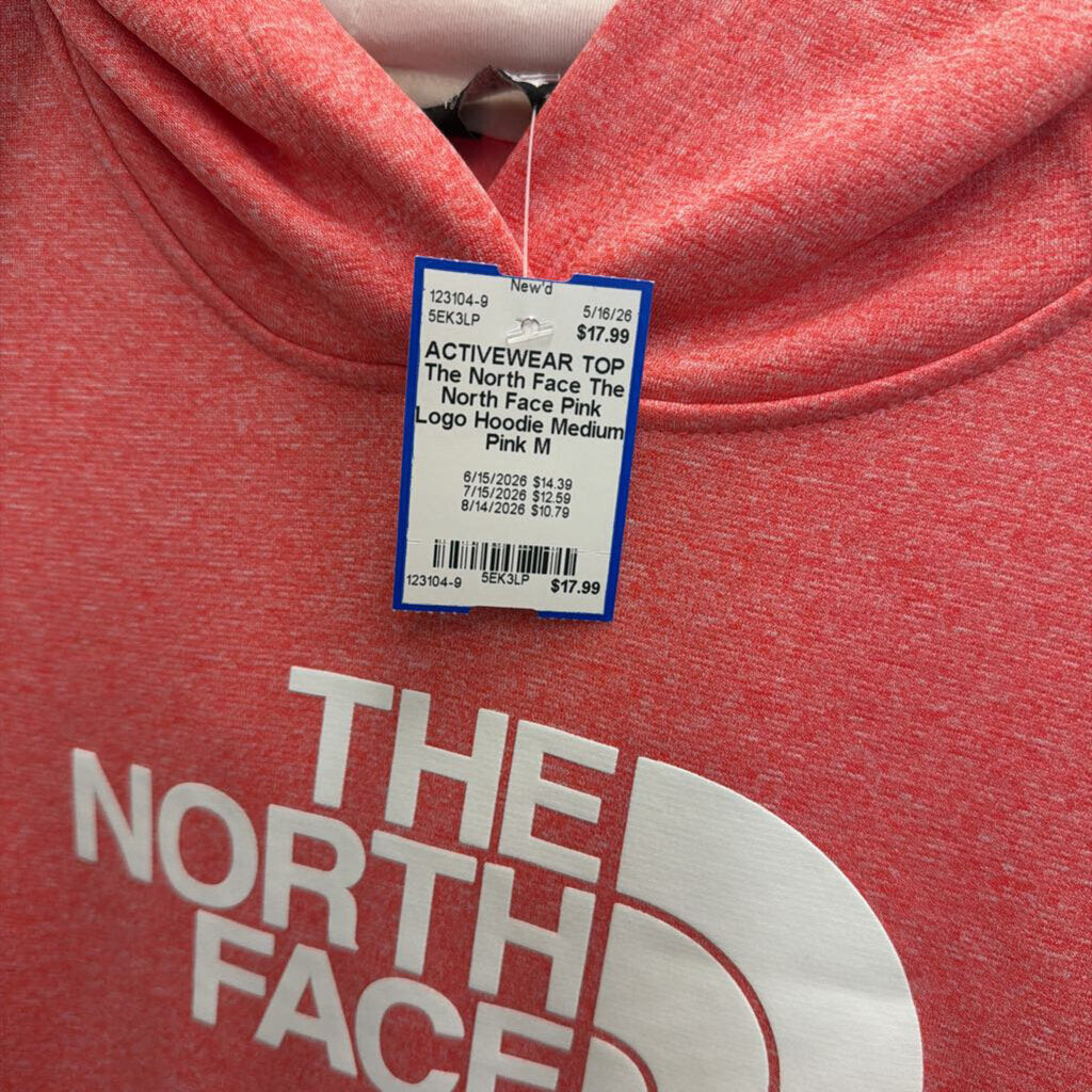 The North Face Pink Logo Hoodie Medium