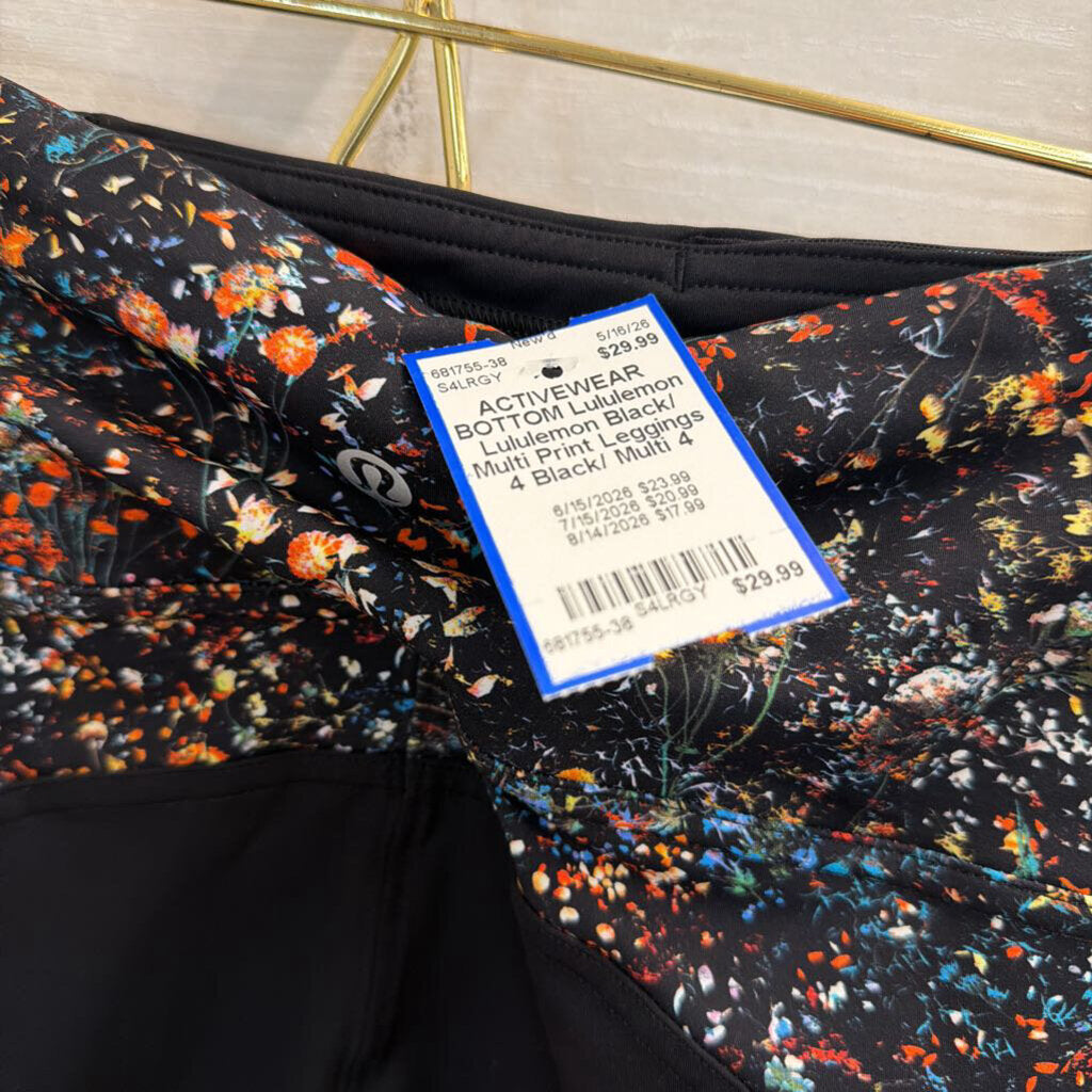 Lululemon Black/ Multi Print Leggings 4