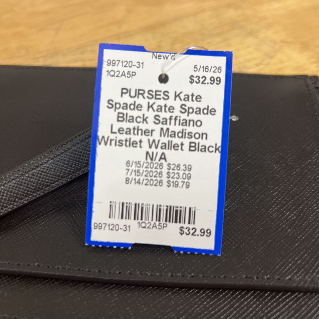 Kate Spade Black Saffiano Leather Madison Wristlet Wallet