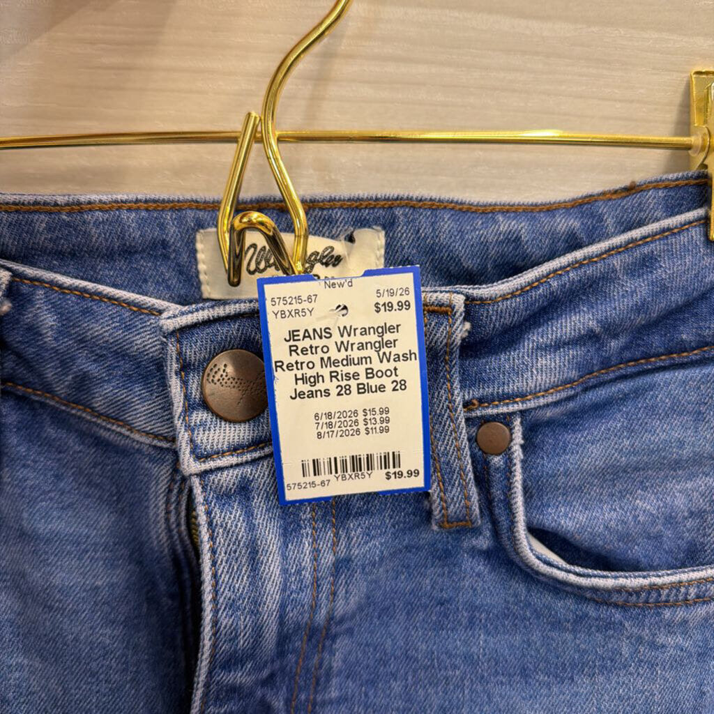 Wrangler Retro Medium Wash High Rise Boot Jeans 28
