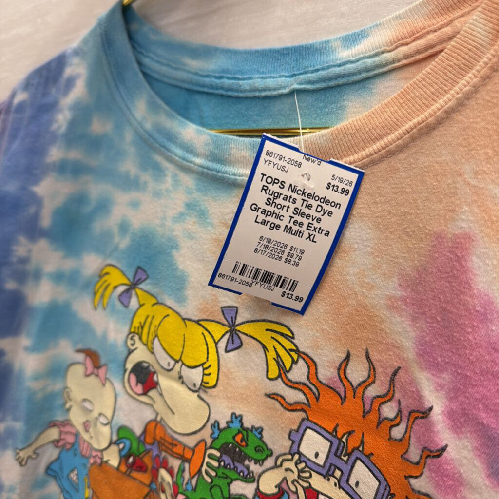 Rugrats Tie Dye Short Sleeve Graphic Tee Extra Large