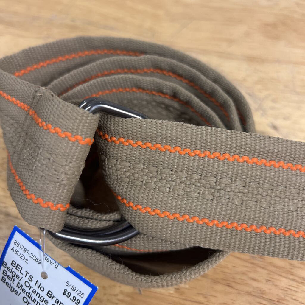 Beige/ Orange Stripe Belt Medium/ Large
