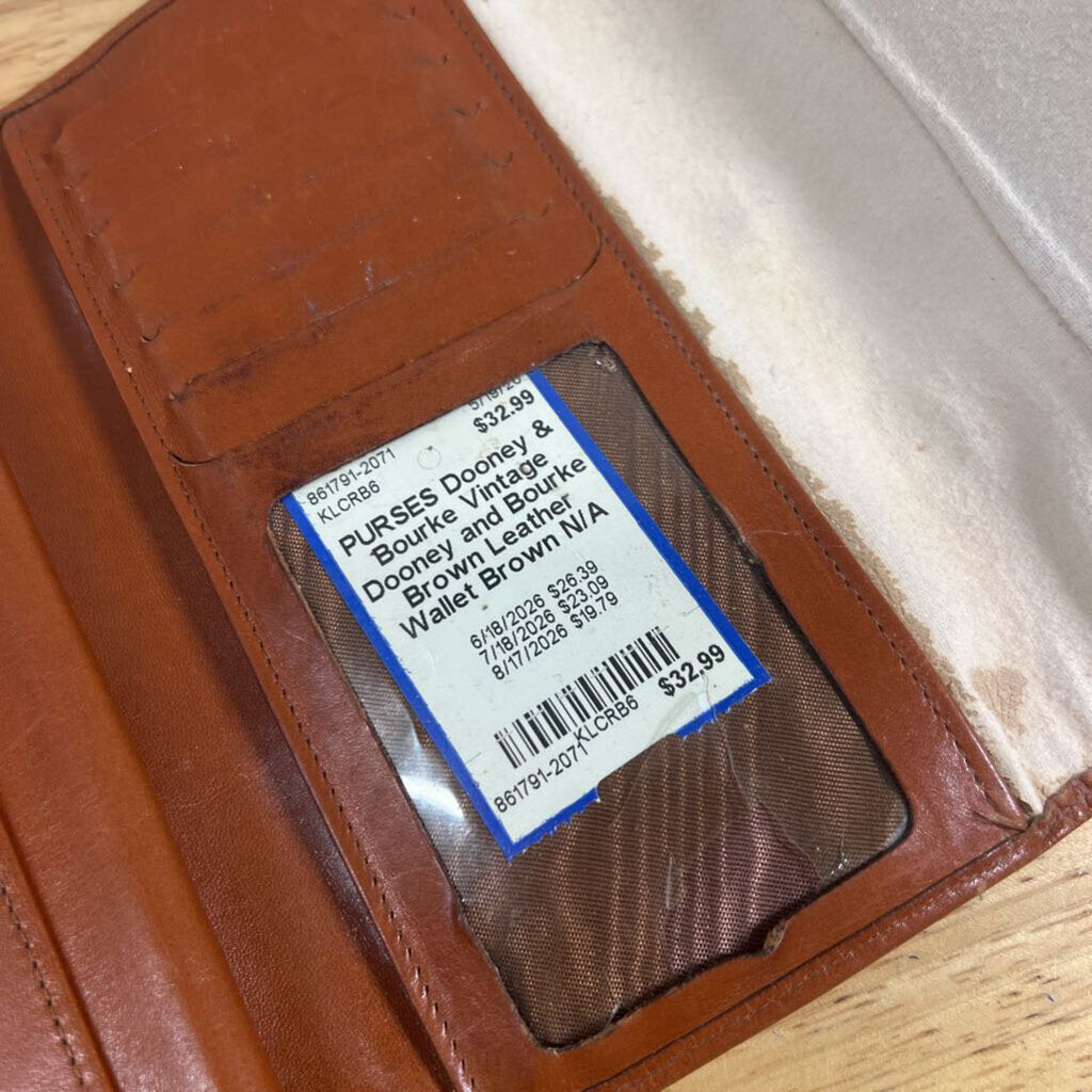 Vintage Dooney and Bourke Brown Leather Wallet