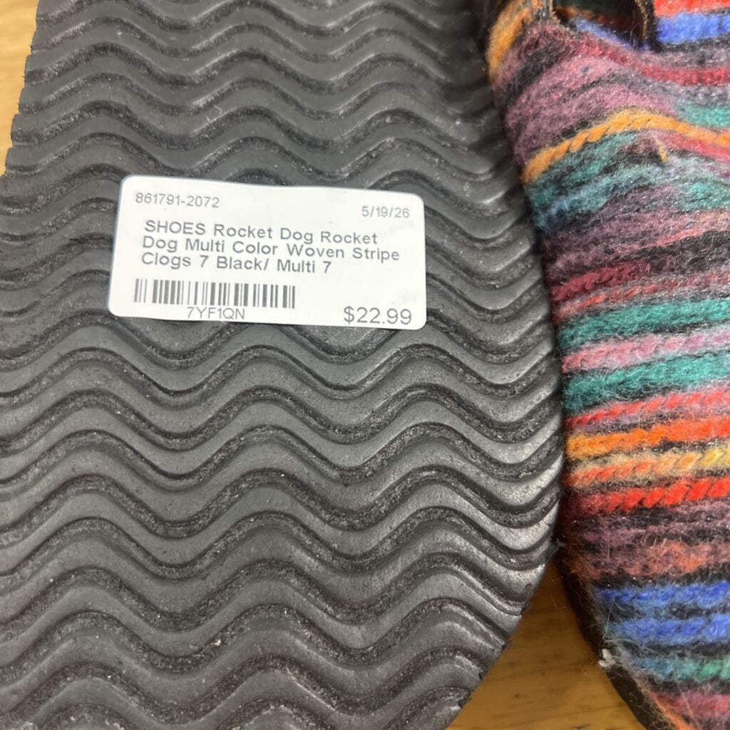 Rocket Dog Multi Color Woven Stripe Clogs 7