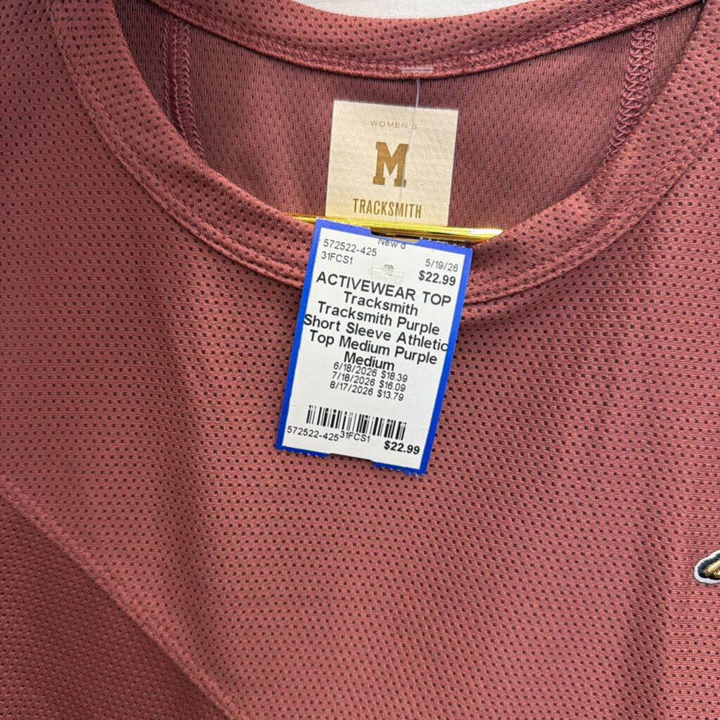 Tracksmith Purple Short Sleeve Athletic Top Medium