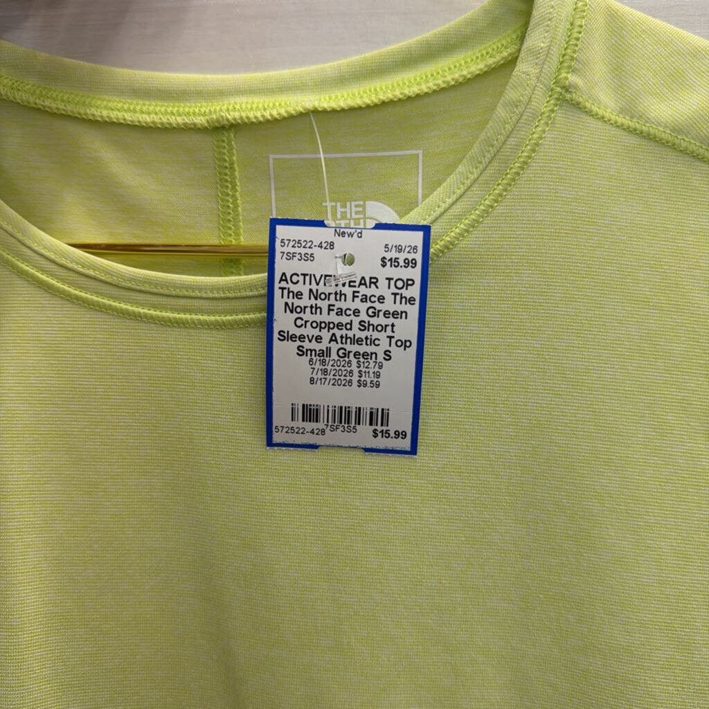The North Face Green Cropped Short Sleeve Athletic Top Small