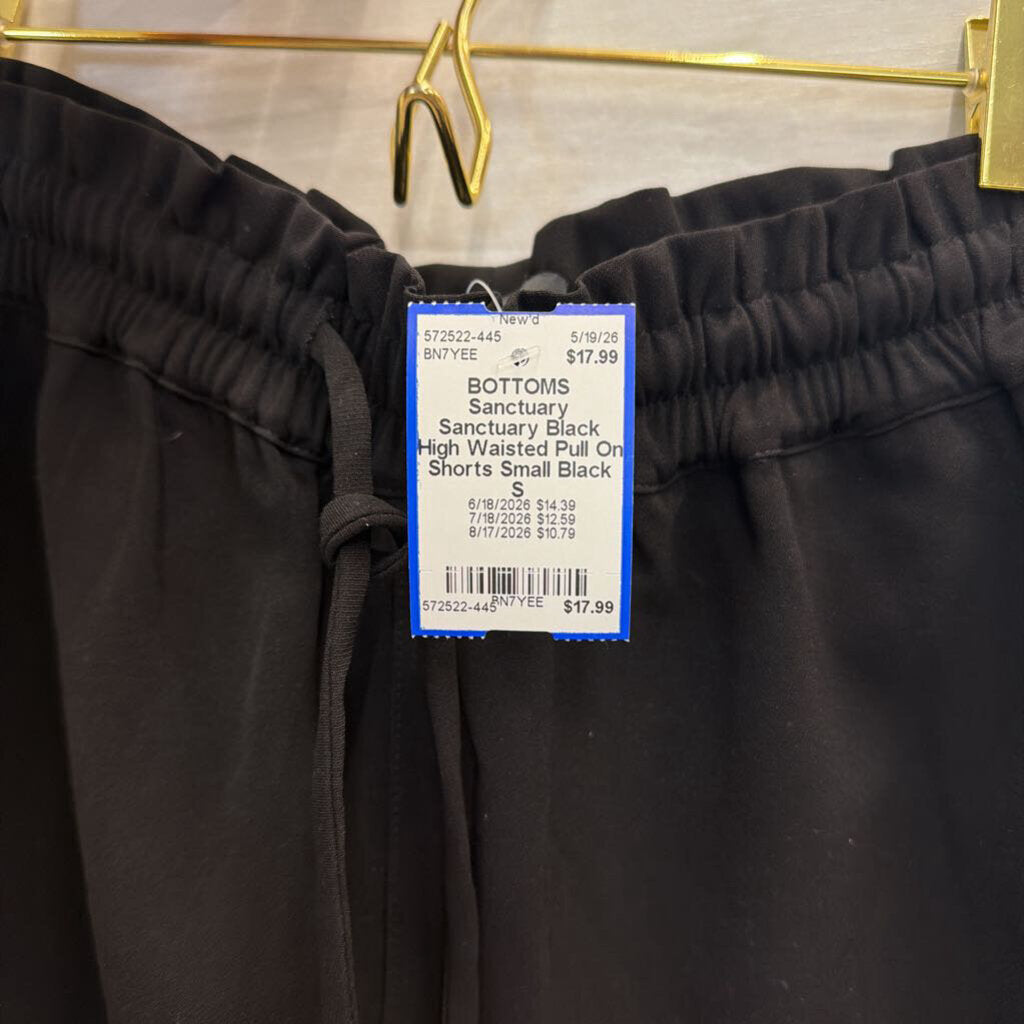 Sanctuary Black High Waisted Pull On Shorts Small