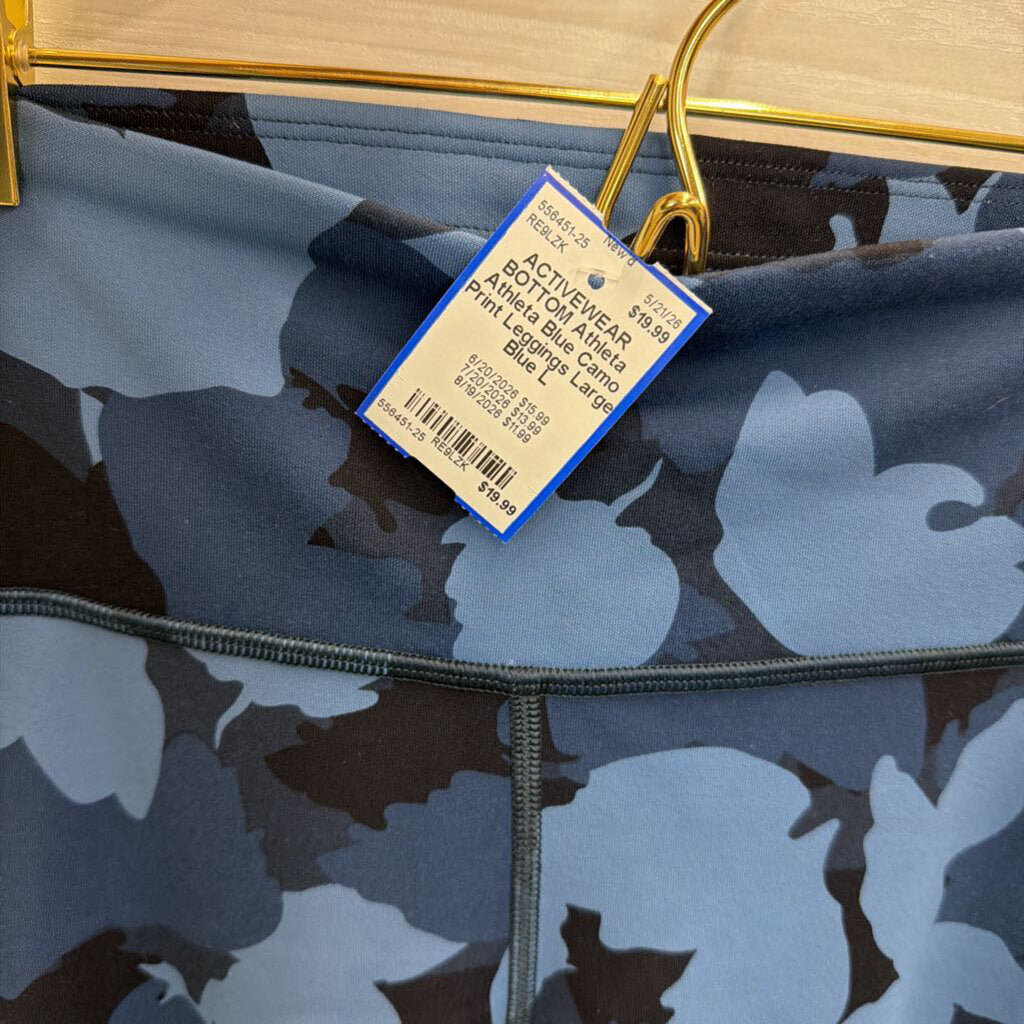 Athleta Blue Camo Print Leggings Large