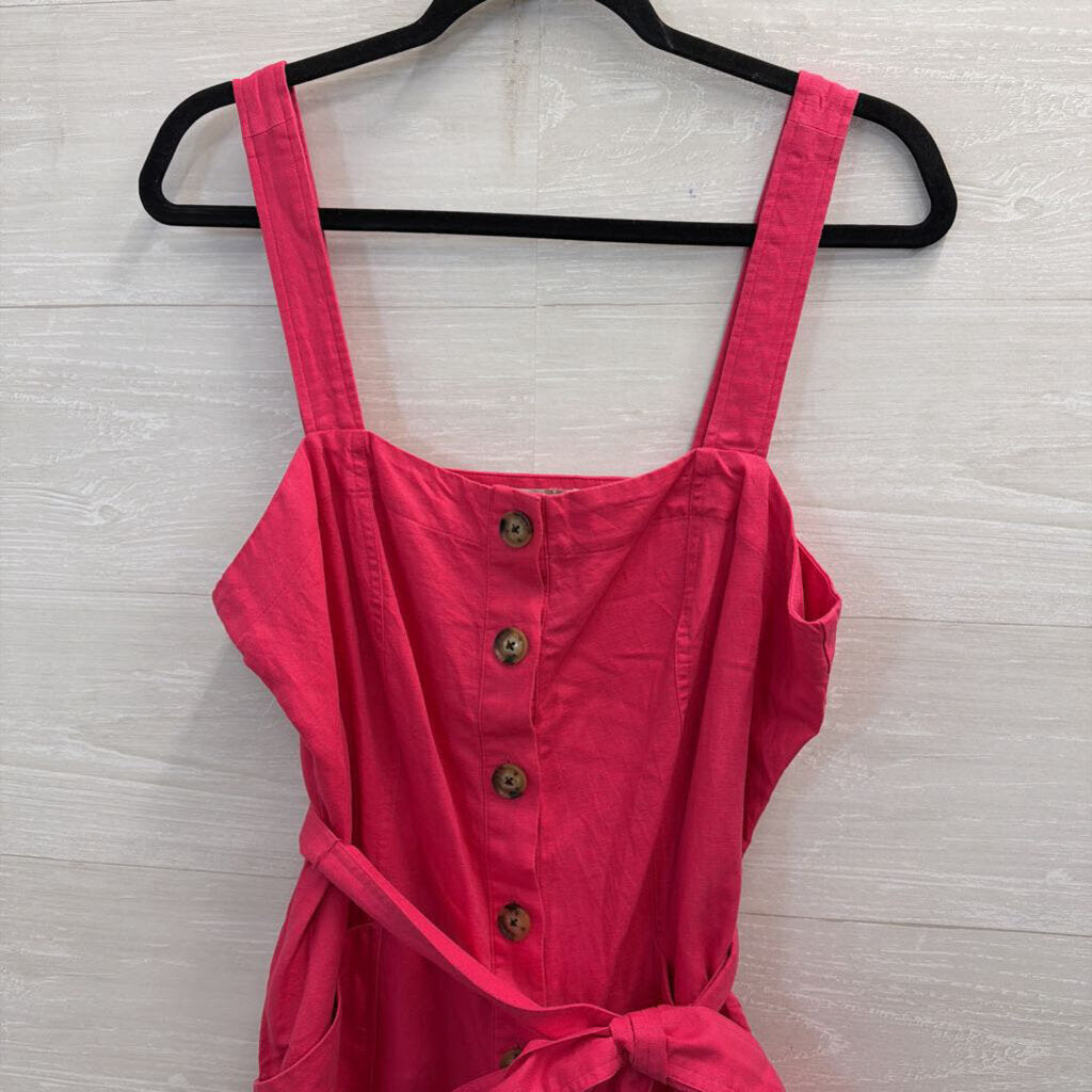 loft pink dress Loft Pink Button Front Tie Waist Dres 10 – newdsalem