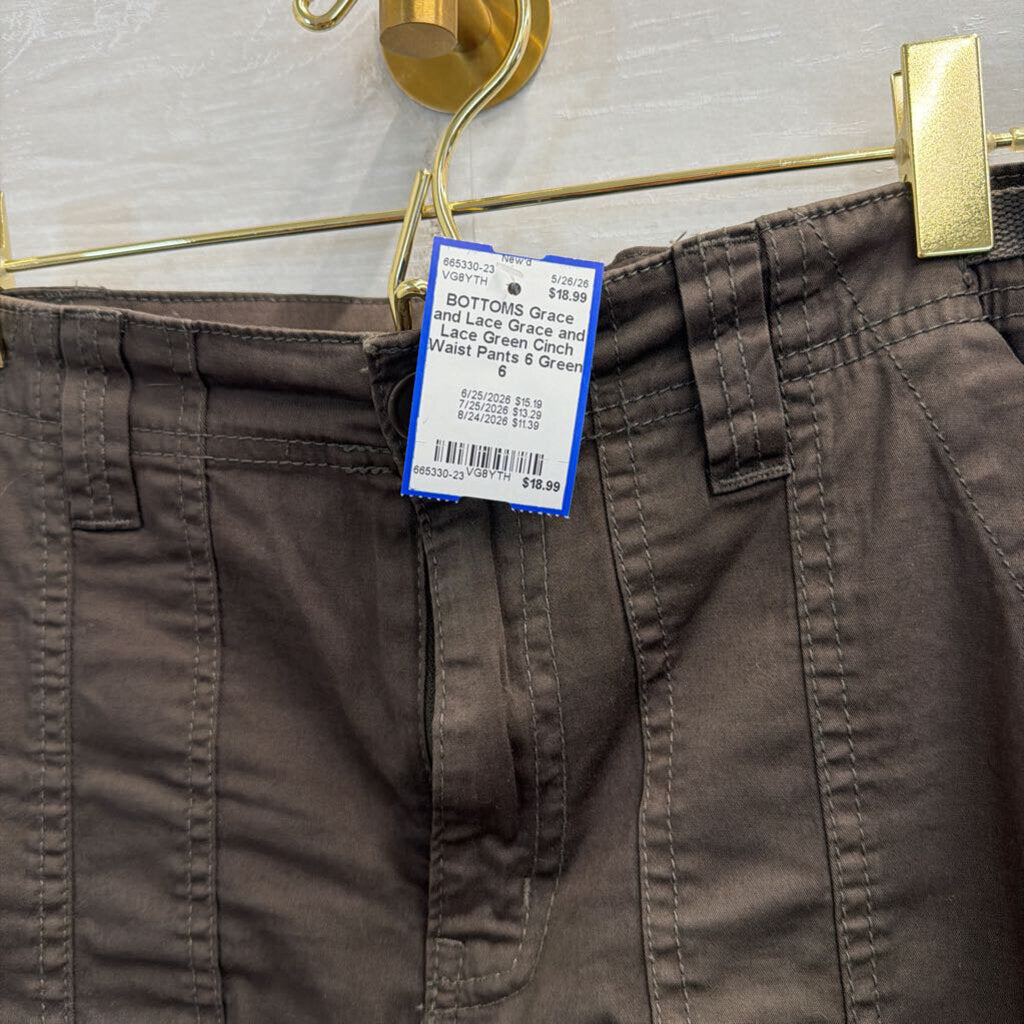Grace and Lace Green Cinch Waist Pants 6