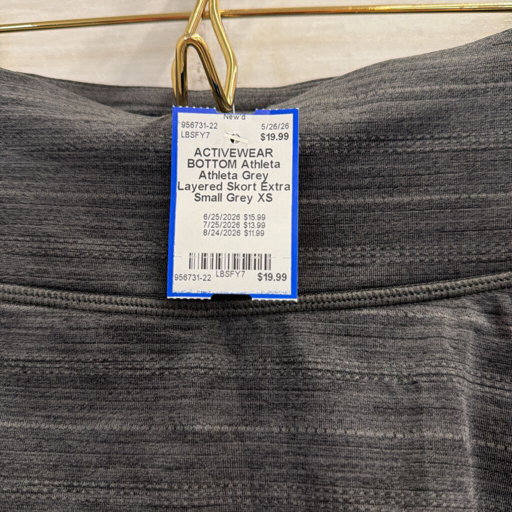Athleta Grey Layered Skort Extra Small