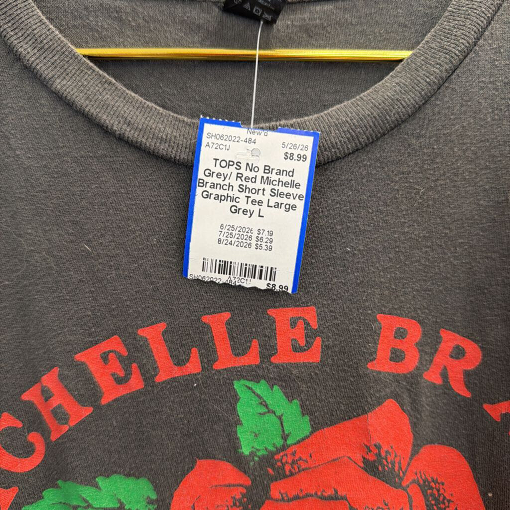 Grey/ Red Michelle Branch Short Sleeve Graphic Tee Large