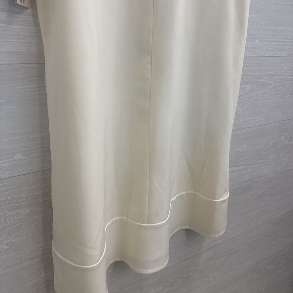 Sharagano Cream/ Black Lace Detail High Neck Sleeveless Dress 4