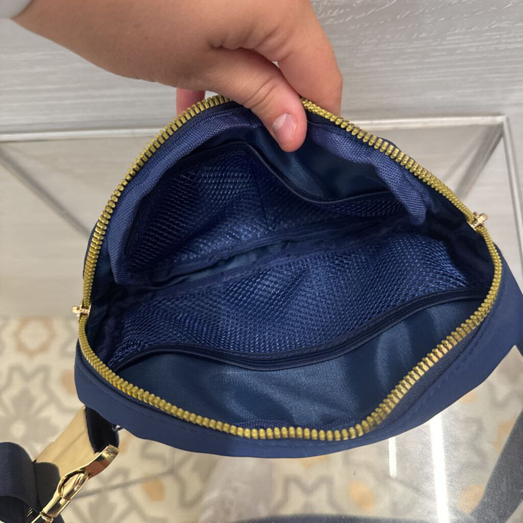 Navy/ Gold Accents Crossbody Belt Bag