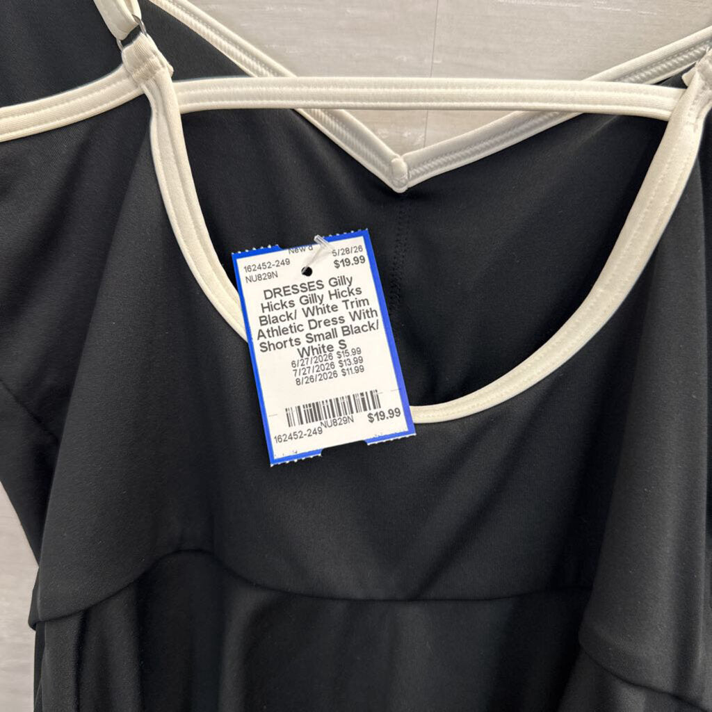 Gilly Hicks Black/ White Trim Athletic Dress With Shorts Small