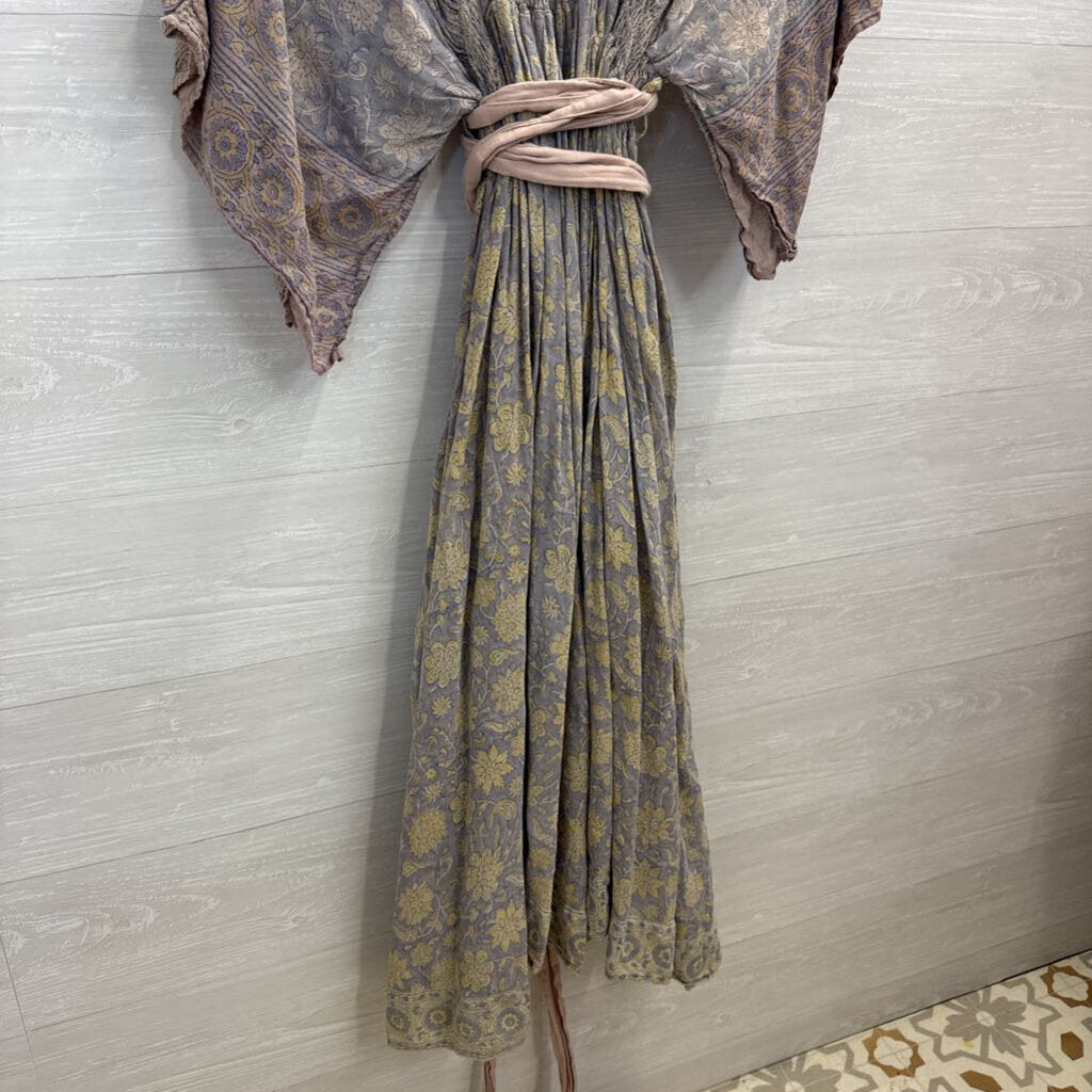 Magnolia Pearl Hera Gathered Waist Long Sleeve Maxi Dress One Size