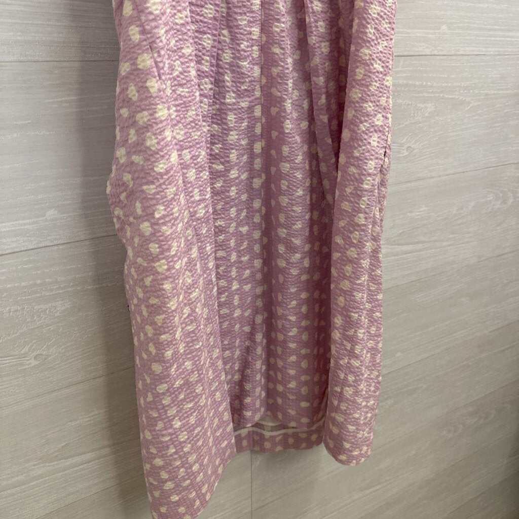 J Crew Purple/ White Dot Print Strapless Dress 10