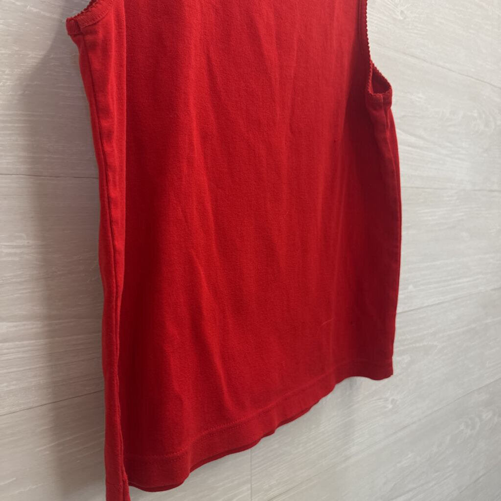 Karen Scott Red Lace Trim Tank Top Small Petite