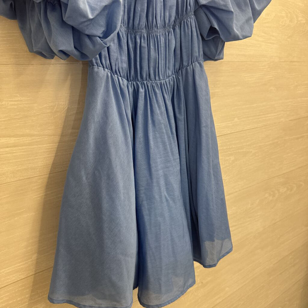 Princess Polly Blue Short Puff Sleeve Dress 4