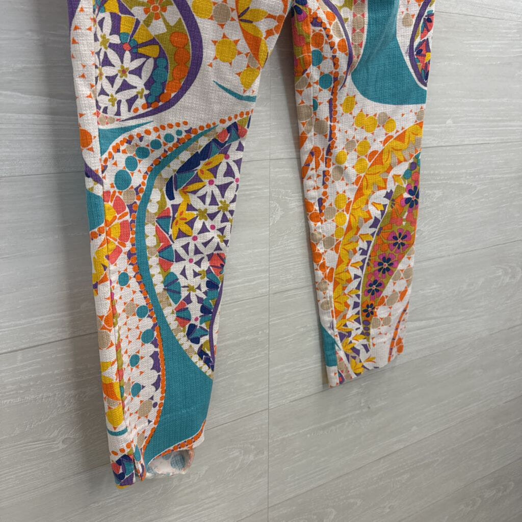 Trina Turk White/ Multi Print Pants 4