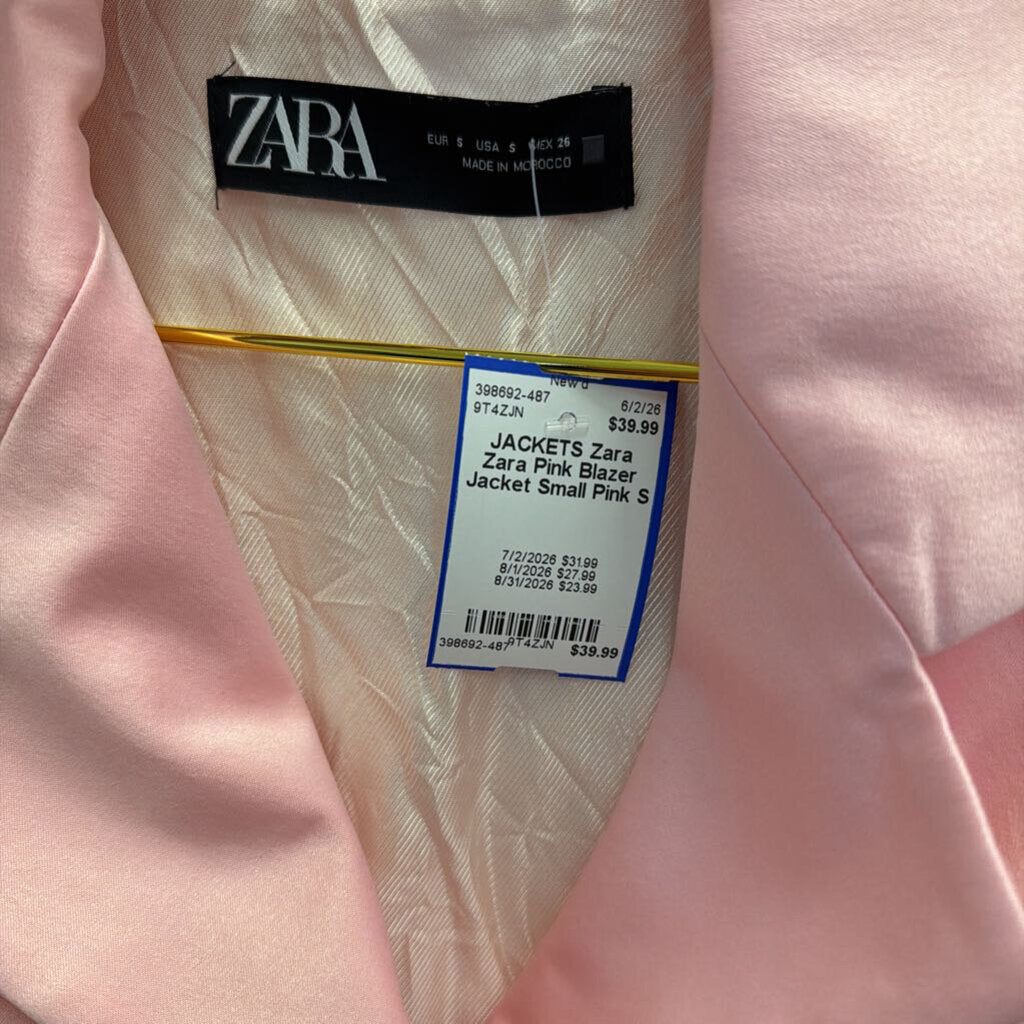 Zara Pink Blazer Jacket Small