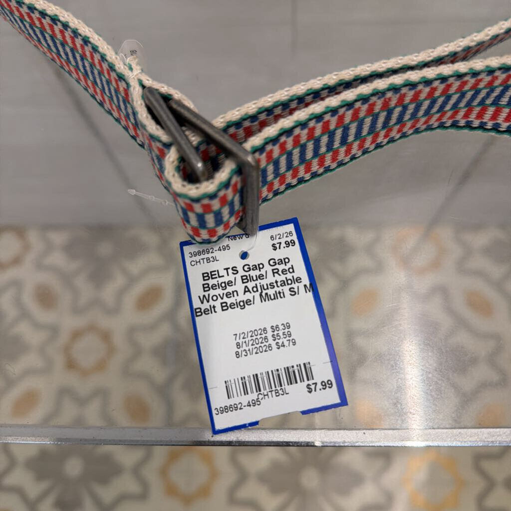 Gap Beige/ Blue/ Red Woven Adjustable Belt