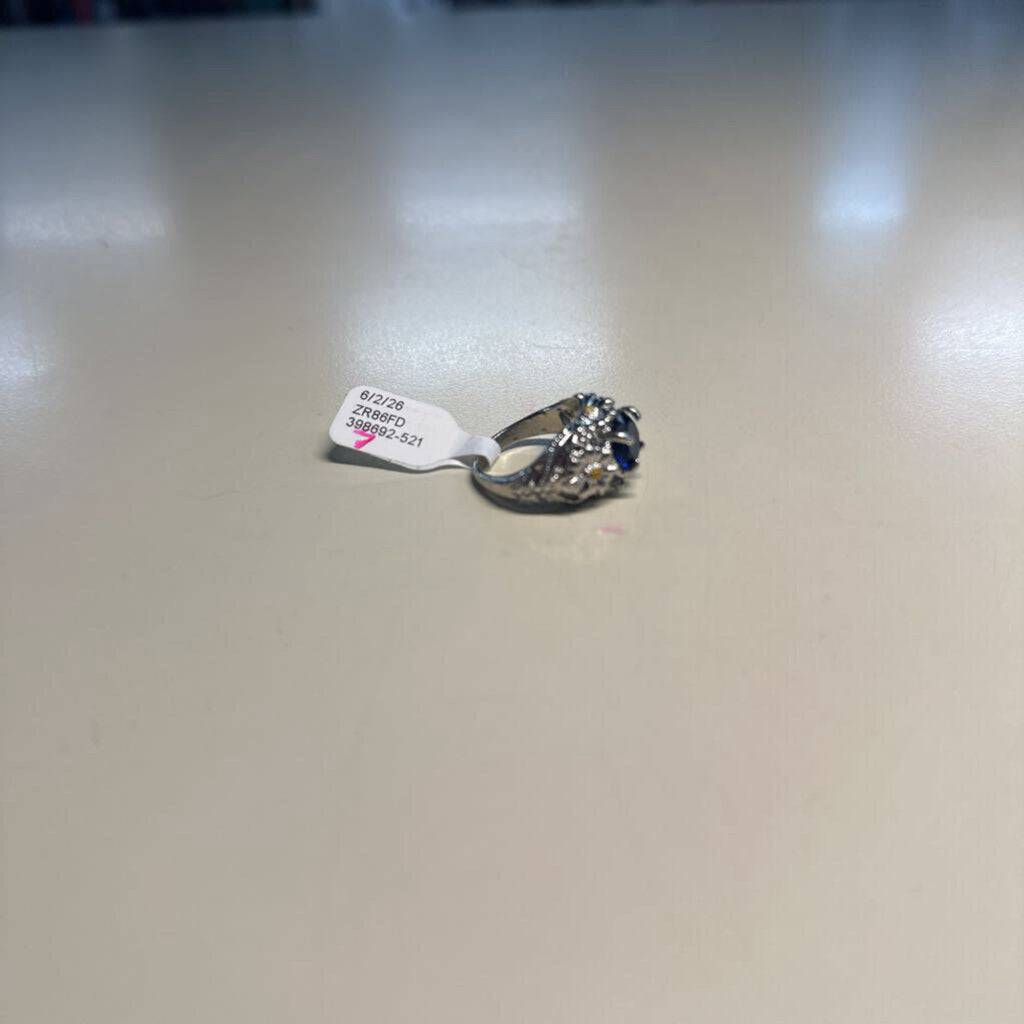 Silver/ Blue Stone Statement Ring