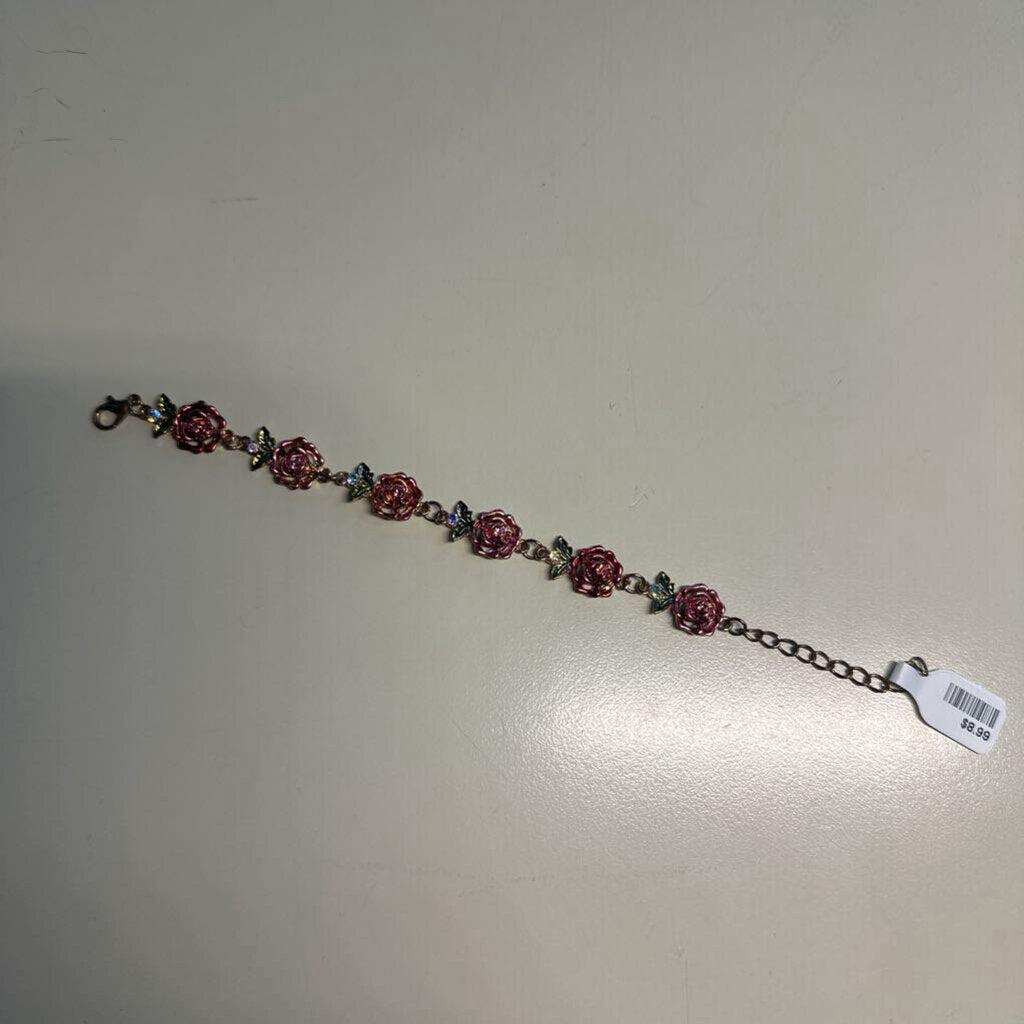 Gold/ Pink Rose Bracelet