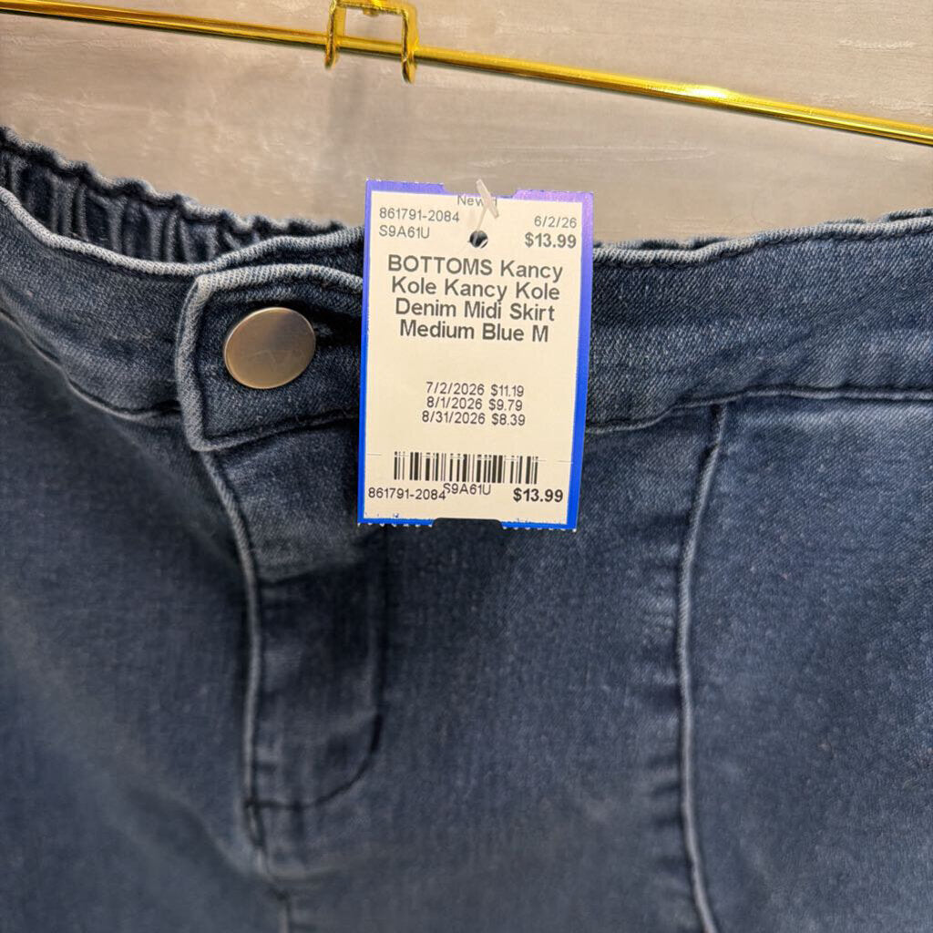 Kancy Kole Denim Midi Skirt Medium